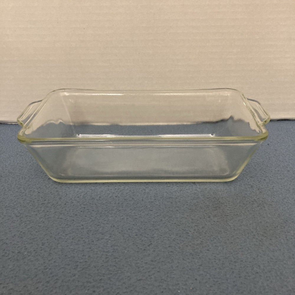 Vintage PYREX 212 Clear Glass 9" x 5" Rectangular Loaf Baking Pan with Handles